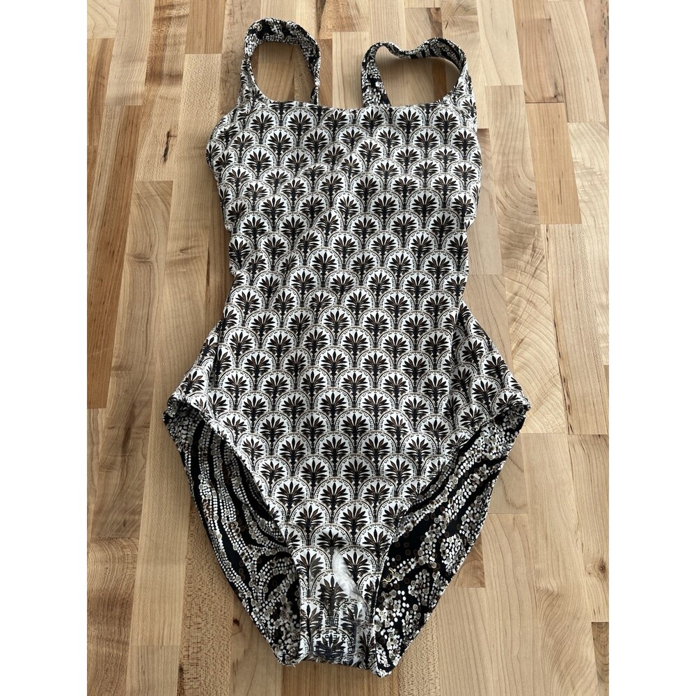 Tommy Bahama Playa Brava Reversible One Piece Swimsuit Blk & White Size 6 - NWT - Picture 5 of 11